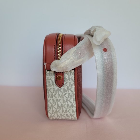 MICHAEL KORS Signature Logo Jet Set Charm Large East West Crossbody-Cinnamon⭐ - Picture 8 of 16